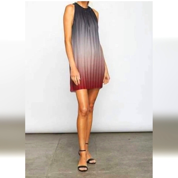 Anthropolgie Sundays Accordian Mini Dress Ombre Size 3 - Picture 1 of 15